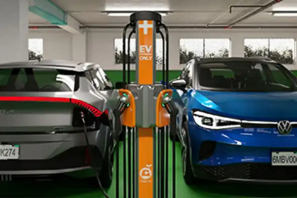 An electrician installing a car charger in a home in Georgia.